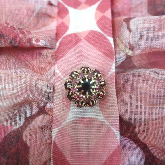 Zimmermann Concert Scalloped Shirt Pink Floral Print Organza Size 1 NEW - Picture 2 of 8